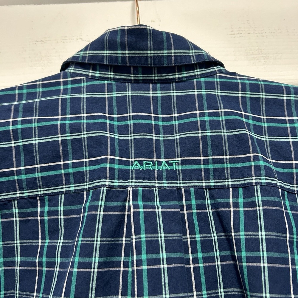 Ariat Pro Series Men's Size Medium Plaid Long Sleeve Vented Shirt Western Rodeo - Picture 8 of 8